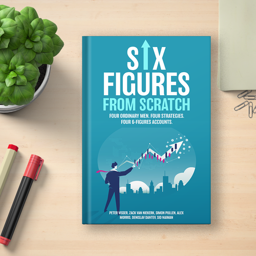 Design an E-book cover that teaches people how to build 6-figure trading accounts, that pops! Design by Knorpics