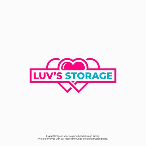 Luv’s Storage - modern logo with bright color Design by 3PM