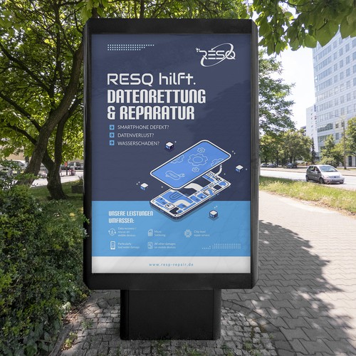 Clean & Nice Poster for Cell Phone Repair & Data Rescue Company Design by 99kreative