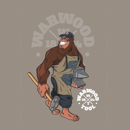 We need a Bigfoot mascot who is forging to showcase our brand-ontwerp door Xshand