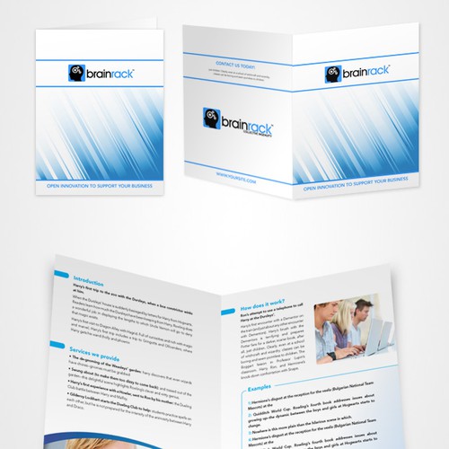 Brochure design for Startup Business: An online Think-Tank Diseño de gd-fee