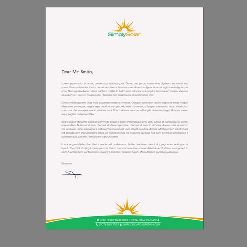 "Renewable Energy Company Letterhead" Design by chandrayaan.creative