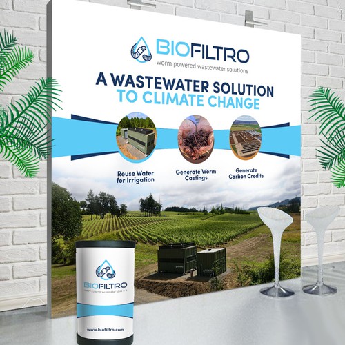 Design a Clean Trade Show Backdrop/Podium for a Regenerative Agriculture/Wastewater Company Design by Designbe