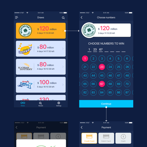 Design of a lottery app Design réalisé par Olha Uzhykova