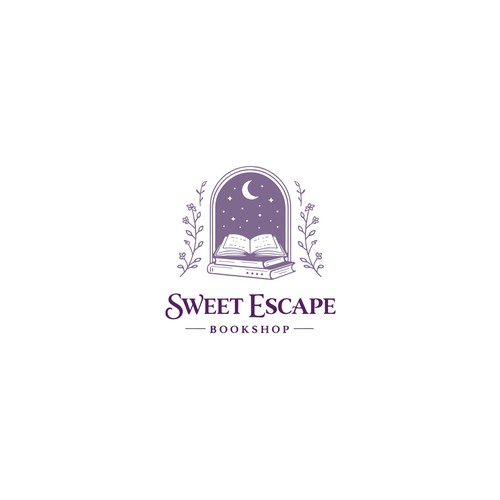 "Logo Design for Sweet Escape Bookshop – A Cozy Literary Escape" winning Logo & business card