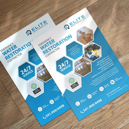 Emergency Water Restoration Flyer Design by Moi_Designers