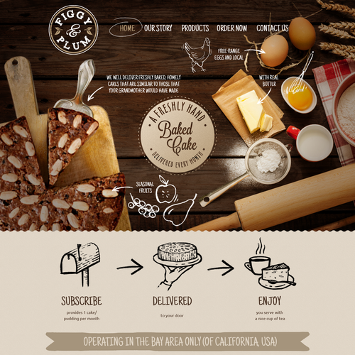 Create online brand for traditional, home-baked cake and pudding subscription club Design by DSKY