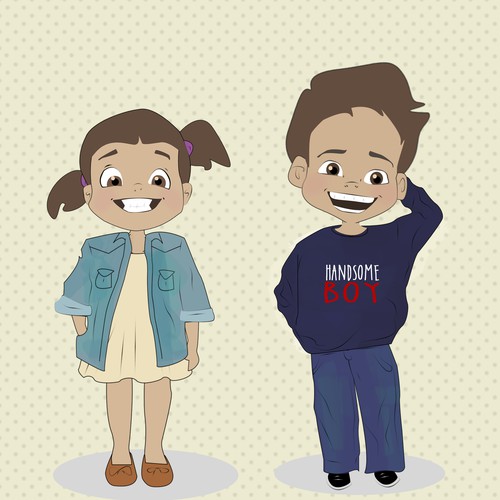 Create twin boy and girl cartoon characters | Figuren oder Maskottchen