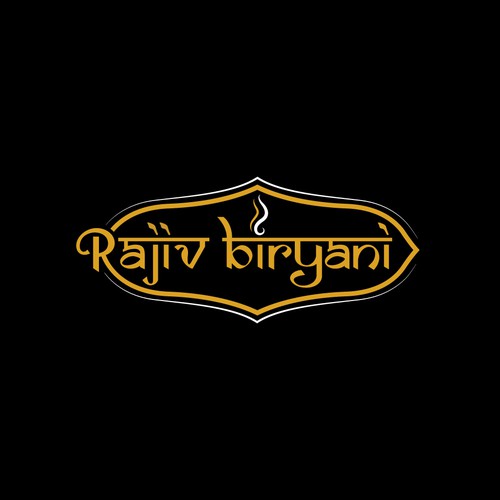 Indian Food Cloud Kitchen Logo Design, Rajiv Biryani Réalisé par Monk Brand Design