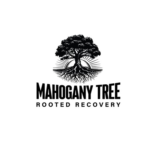 Mahogany Tree, Rooted Recovery.  Grow into new life! Design by UB design