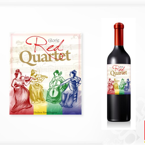 Glorie "Red Quartet" Wine Label Design Diseño de almanssur