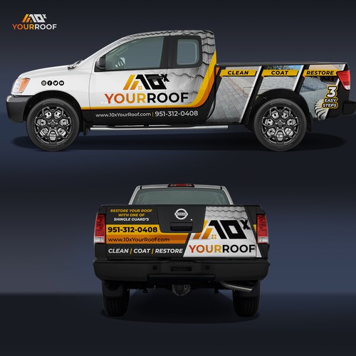 10xYourRoof - truck wrap Design by Iryna S