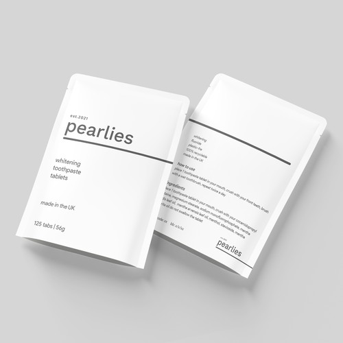 Design an attractive refill pack for a trendy new toothpaste tablet brand Design by farhanubaid