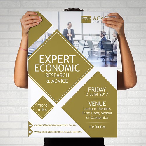 Acacia economics needs recruitment posters for young graduates 
