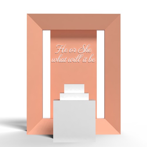 Create an elegant creative gender reveal backdrop prop Design by Iztok, Ivana (IZ+IV)