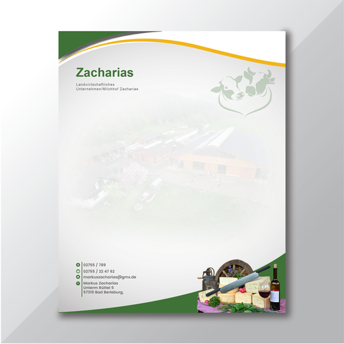 We need  letterhead design for our agricultural farm with production and sale of regional products Design by Raaza Aftab