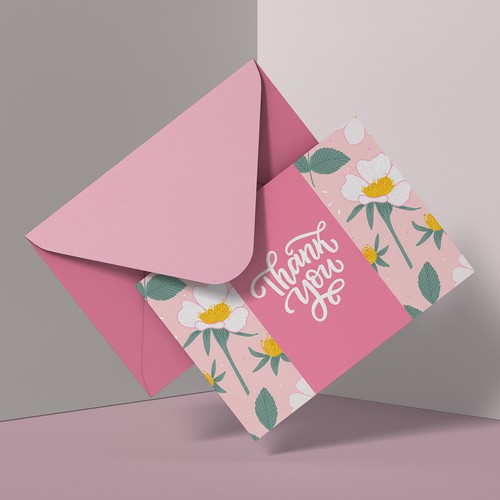 Thank you card design Design réalisé par Hanifa design