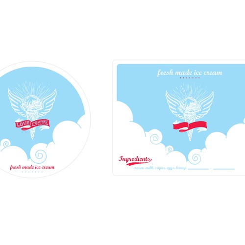 Ice Cream Container Labels for Love Creamery Design by Don Emiliano