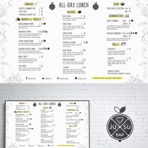 Jusu Bar Menu Design by Niko designs ✅