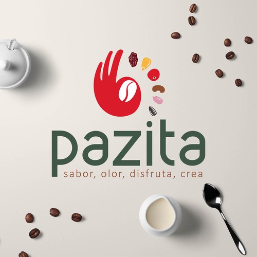 buscando un logo para Pazita, que quiere dar sabor en la cocina Design by IvanFO