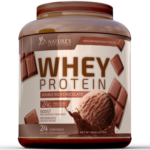 Diseño de Tasty Whey Protein Chocolate Design Needed for Nature's Nutrition de R O S H I N