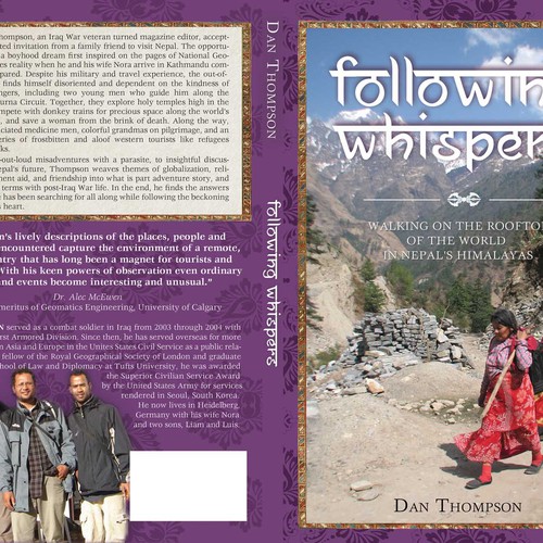 Design an exotic,  Nepal-themed travel book cover  Diseño de LilaM