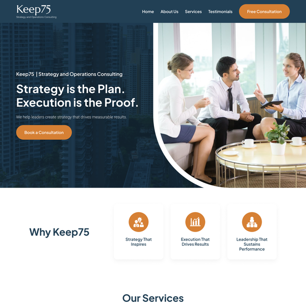 Design by Aduyyy titled "Keep75 Website"