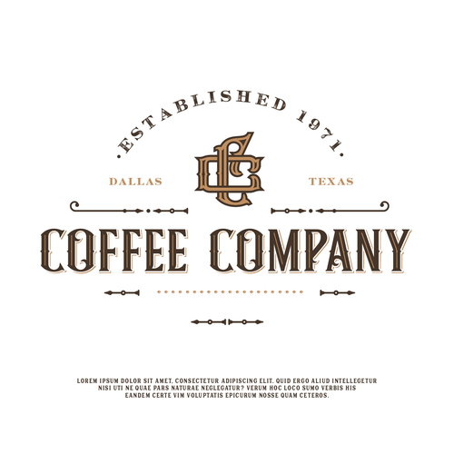 Coffee Company - Open since 1971, ORIGINAL COFFEE ROASTERS OF DALLAS Design by ∙beko∙