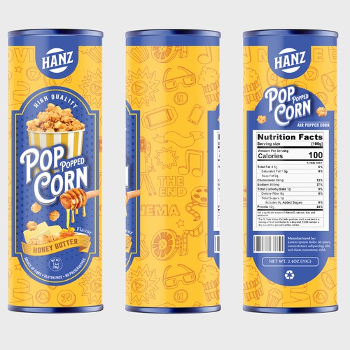 Premium Quality Popped Pop Corn Packaging Design by Davi Giolo ★