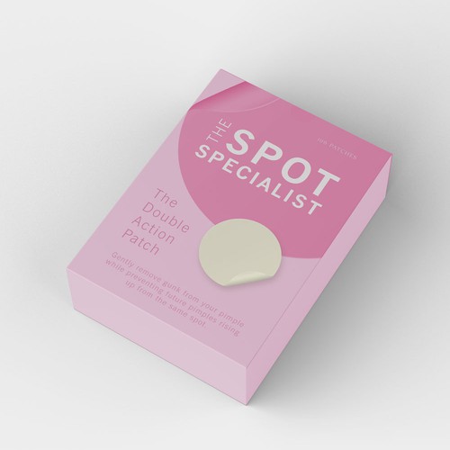 Pimple Patch PACKAGING to appeal to FEMALE BEAUTY user Design by AnaHola