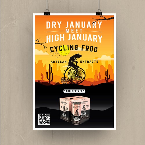 Create a 'Dry January meets High January' poster.  Have Fun, Be Creative, Open to all suggestions. Design by MediaGraphix