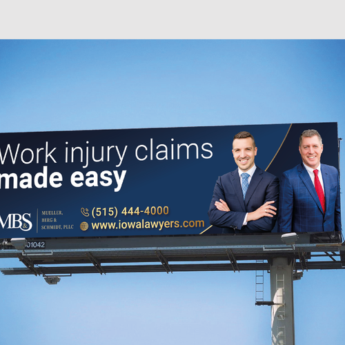 We need persuasive and clever billboard targeting work injury claims Design by suchu