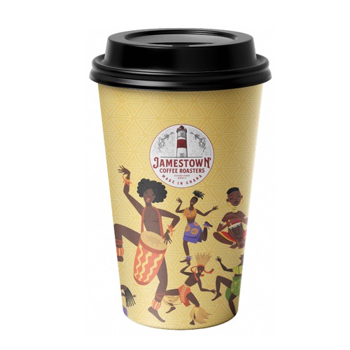 Coffee To-Go Cup Design for Cafe in Ghana Design réalisé par Thilini_Apsara