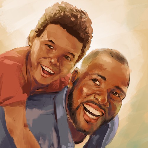 African American Fatherhood/Dad Illustrations Design by Tai Le