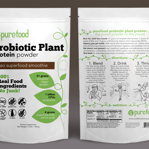 Diseño de Guaranteed Winner! - Design a Simple, Typography-driven Product Label for Our Healthy Protein Powder de ic0113