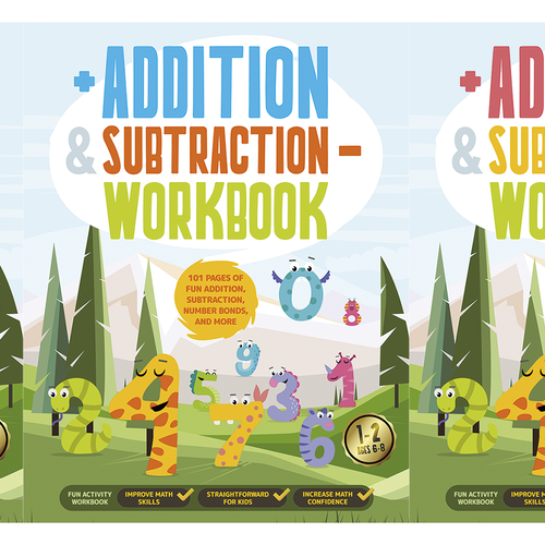 Fun design for kids math workbook Design by Raquel Segal