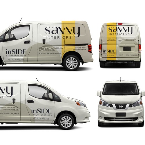 Design build furnish firm needs cool luxury sleek modern Van wrap Design by T i f a n y' s