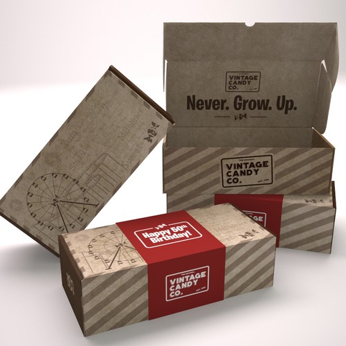 Design An Interesting Retail Vintage Candy Box / Subscription Candy Box!  (non gender or age specific, see details) Design by JCE Graphics