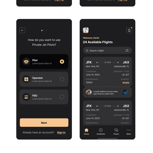 Designs | Private Jet Pilots | App design contest