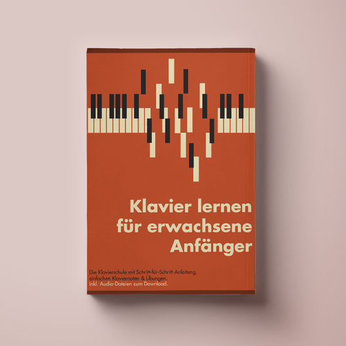 Design a book cover for a piano school for adults! Design by D-F-A