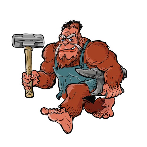 We need a Bigfoot mascot who is forging to showcase our brand Design réalisé par Judgestorm