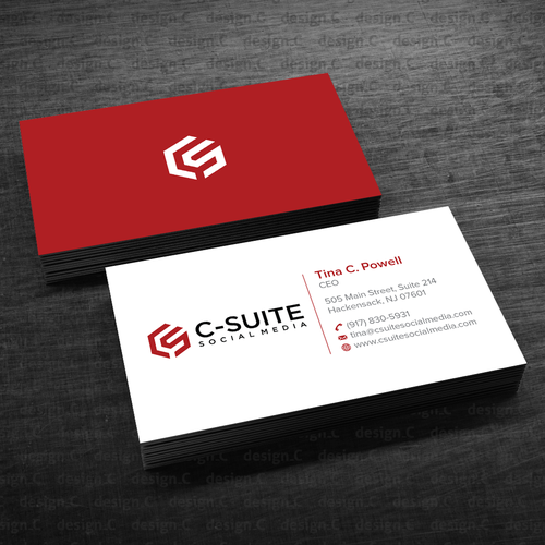 Design a modern business card for C-Suite Social Media ...