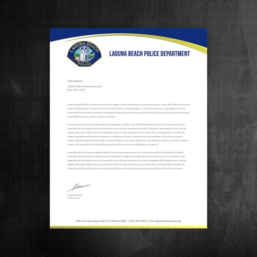 Laguna Beach Police Department Stationary Design by Felix SH