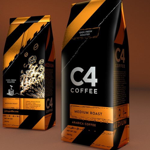 Design di Help me create powerful coffee packaging for C4 Coffee. di NewShows