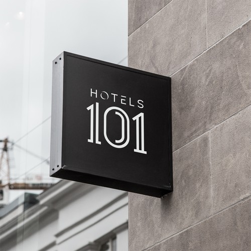 Create a logo for a podcast called - Hotels 101 - incorporate a hotel in the logo Design by des13n ©