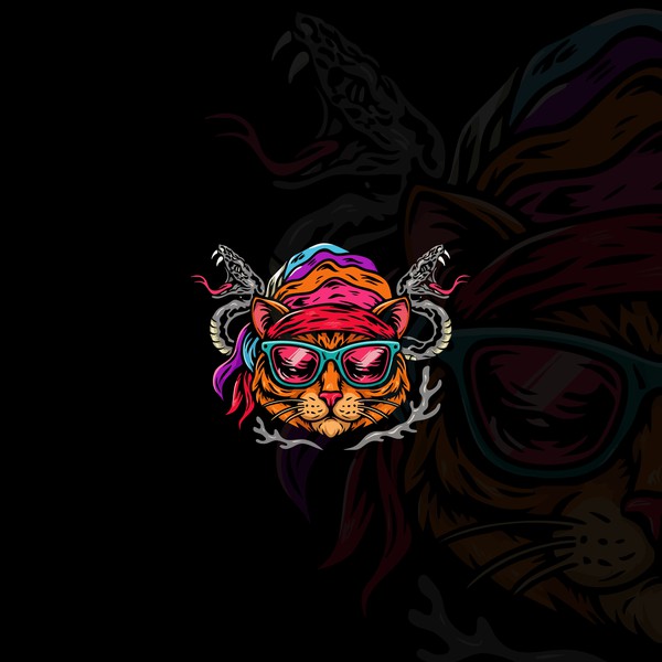 Cat x Snake Logo Design