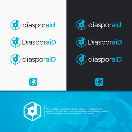 Design a powerful logo for diasporaid, an impact-oriented network/platform for expats Design by JLShuaG