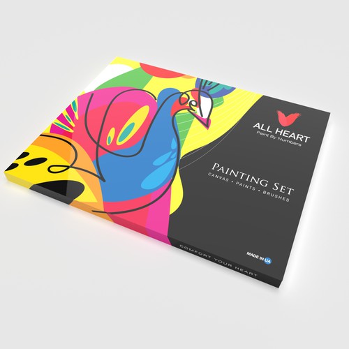 Paint By Numbers box design. Colourful attention-grabbing. Detailed description provided. Design réalisé par baugaus