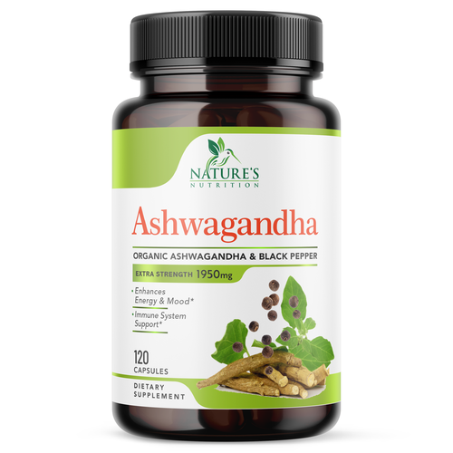 Natural Ashwagandha Capsules Design Needed for Nature's Nutrition-ontwerp door Encephalon™