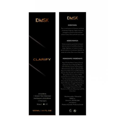 Luxury, high-end product box design for facial cleanser. Design by Santiago Trabucco